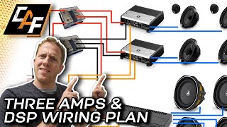 HOW TO  Electrical System Design for 3 AMPLIFIER  DSP Car Audio System [upl. by Goulder]