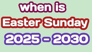 Easter Sunday 2025 2026 2027 2028 2029 2030 date Easter dates in India [upl. by Fugate]