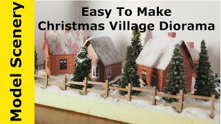 Christmas Village Diorama For Centerpiece Under Tree Window Sill Easy To Make [upl. by Brainard]