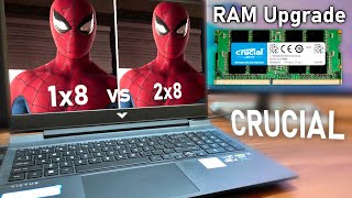 HP Victus RAM Upgrade  Crucial 8gb DDR4 3200mhz Review  Benchmarks [upl. by Jimmy]