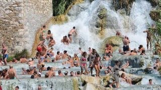 Cascate del Mulino in Saturnia hot springs in Tuscany [upl. by Hekker]