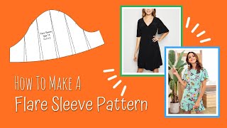 How To Make A Flare Sleeve Pattern  Pattern Cutting  Fashion Design [upl. by Erastes99]