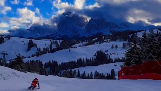 Top snow at Alpe di Siusi by Seiser Alm Ski Schule Dolomites 🇮🇹 [upl. by Ahsina981]