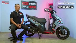 Aprilia SR160 2022 model Review wt English subtitle [upl. by Hterag244]