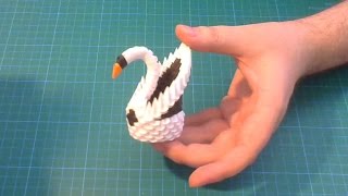 3D Origami small swan tutorial  DIY paper small swan [upl. by Eckardt]