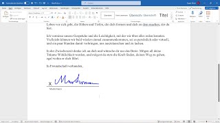 Word Unterschrift und Signatur einfügen handschriftlich signieren unterschreiben Signaturzeile [upl. by Anuat]