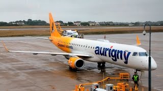 Aurigny  Embraer E195  GCILGW  Economy [upl. by Rahel]