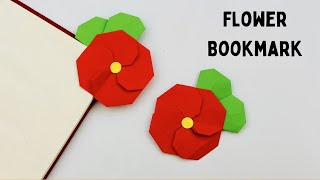 DIY Paper FLOWER Bookmark  Origami Bookmark  Paper Craft  Paper Flower  Paper Tulip Bookmark [upl. by Ubana282]