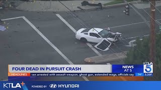 4 suspects dead 2 people injured during DUI pursuit in Inland Empire [upl. by Bindman]