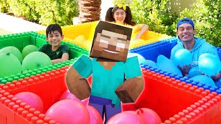 Jason and Friends Play The Colors Minecraft Water Challenge [upl. by Oinoitna]