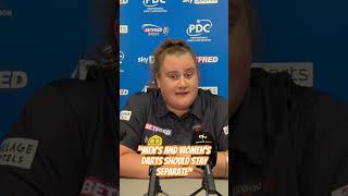 BEAU GREAVES CALL FOR PDC TO KEEP MEN AND WOMEN APART IN DARTS AND THEY SHOULD HAVE MORE OPPORTUNITY [upl. by Rickey]