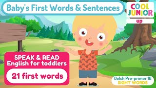 Babies First Words amp Phrases in English  Toddler Learning Videos  Sight Word Songs  Cool Junior [upl. by Eidnil870]