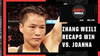 Zhang Weili talks KO win vs Joanna Jedrzejczyk at UFC 275  ESPN MMA [upl. by Ziguard630]