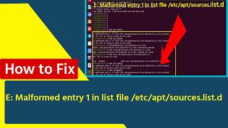 E Malformed entry 1 in list file etcaptsourceslistd or The list of sources could not be read [upl. by Brocky]