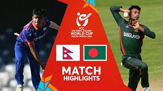 Nepal v Bangladesh  Match Highlights  U19 CWC 2024 [upl. by Bluh]