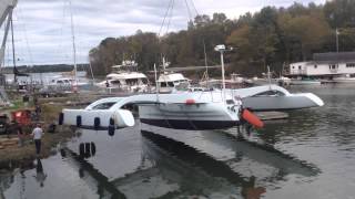 Pipeline3  custom 46 Trimaran refit by Lyman Morse Boatbuilding [upl. by Fullerton]