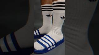 Adidas Adilette Shower Slides Blue adidas adilette casuals outfit [upl. by Okire]