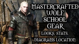 The Witcher 3 Wild Hunt  Mastercrafted Wolf School Gear looks stats diagrams location [upl. by Ruthie]