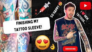 My Tattoo Sleeve Is Almost Finished  Tattoo Vlog [upl. by Flaherty556]