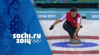 Curling  Mens Round Robin  USA v Canada  Sochi 2014 Winter Olympics [upl. by Ahsiel]