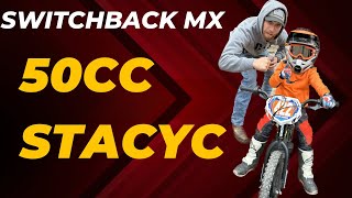 kid races switchback mx  mini track  ktm 50 mini and stacyc [upl. by Noni286]