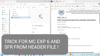 Trick for Exp 6 of MC and how to get SFR structure from header file of Pic MC [upl. by Clarita]