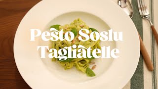 Pesto Soslu Tagliatelle Tarifi  Pesto Soslu Makarna [upl. by Nnyltak]