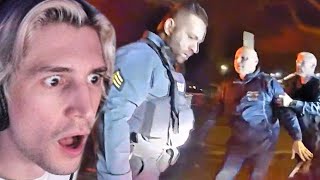 Cop Slams His Own Police Chief Onto Car Hood  xQc Reacts [upl. by Selimah]