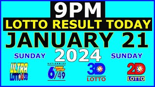 9pm Lotto Result Today January 21 2024 Sunday [upl. by Acker876]