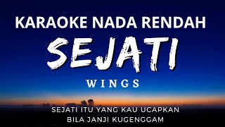 Sejati  Wings Karaoke Lower Key Nada Rendah Pria [upl. by Lydell]