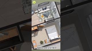 Interior Design One Bedroom Apartment Design Idea 3D Floor Plan [upl. by Harac]