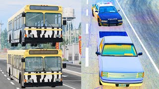 Endless Buses Cars Crash Buses Keep Doubling  BeamNGdrive [upl. by Airamat]