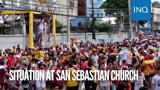 Situation at San Sebastian Church  Nazareno 2024 [upl. by Rahas]