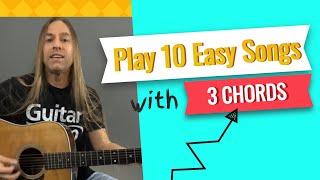 Play 10 Easy Songs with Only 3 Guitar Chords  Beginner Guitar Lessons  Steve Stine [upl. by Englis453]