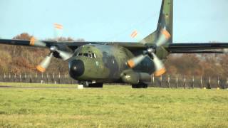 C160 transall german air force take off Nantes atlantique 5062 luftwaffe [upl. by Kelula]