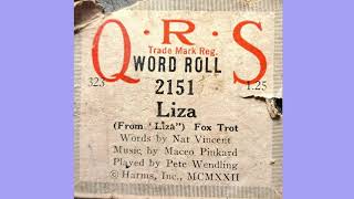 Pete Wendling plays Liza QRS 2151 Player Piano Roll [upl. by Erlene]