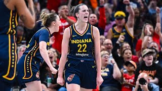 Caitlin Clark Makes History As First WNBA Player To Reach 100 Threes And 200 Assists In A Season [upl. by Hgielac]