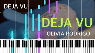 Olivia Rodrigo  Deja Vu Piano Tutorial  FREE SHEETS [upl. by Amesari]