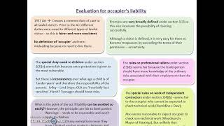 Evaluation of Occupiers Liability [upl. by Metsky878]