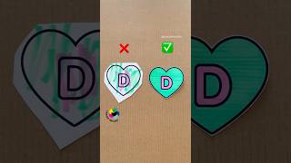 Perfect Heart amp D Cut 💚💗 Neat Painting amp Cutting Skills chanafavors diy art shorts crafts [upl. by Norek]