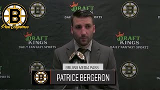 Patrice Bergeron quotIts SATISFYING to come out on top in a game like thisquot  Bruins vs Predators [upl. by Ykceb]