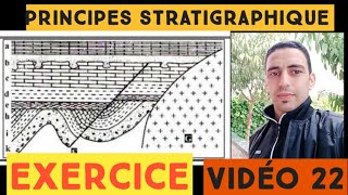 exercice principes stratigraphiques géologie 1BAC vidéo 22 [upl. by Leanard]