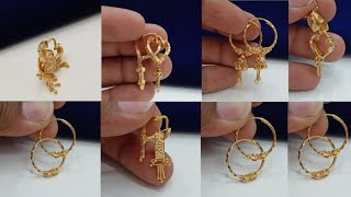 Hallmark Gold Latest Bali Earrings Designs With Price  New gold hoops earrings designs 👌👌👌 [upl. by Alexandros]