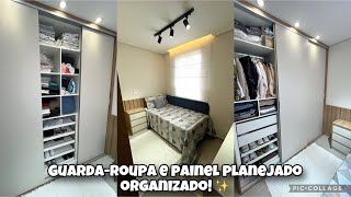 ORGANIZEI O GUARDAROUPA PLANEJADO E PAINEL  Ficou tudo limpo e arrumado ✨🩵 [upl. by Ycats]