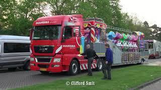 Kermis Haarlem 2018 Transport en opbouw Zaanenlaan Deel 1 [upl. by Daenis]