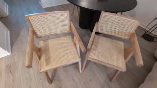 Furlide Rattan Dining Chairs Set of 2 Modern Mid Century Accent Chairs Comfy Armchairs Outdoor [upl. by Enened546]