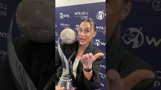 A message from Aryna Sabalenka your 2024 WTA YearEnd World No1 presented by PIF 🗣️ WTA tennis [upl. by Stiles]