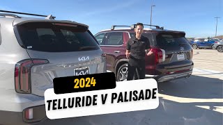 2024 Kia Telluride vs 2024 Hyundai Palisade A Deep Dive Comparison amp Review [upl. by Jarv]