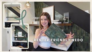 VLOG redo our bar with me renter friendly sticker tiles and weekend in my life [upl. by Ellehciram]