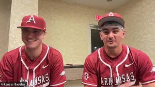 Arkansas Players Postgame  Arkansas 6 Auburn 5 [upl. by Yatnwahs]